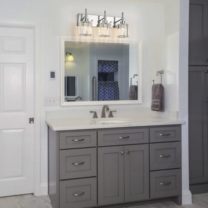 Appliques murales de salle de bain à cristaux, modernes, à intensité variable, avec abat-jours en cristal.