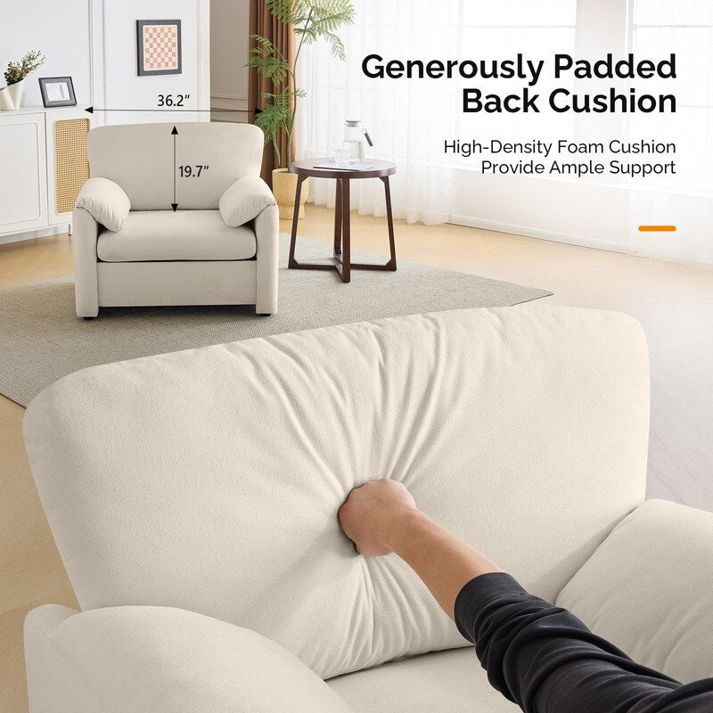 Fauteuil moderne à oreilles d'éléphant, accent décoratif, canapé confortable pour le salon et la chambre à coucher.