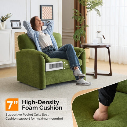 Fauteuil moderne à oreilles d'éléphant, accent décoratif, canapé confortable pour le salon et la chambre à coucher.