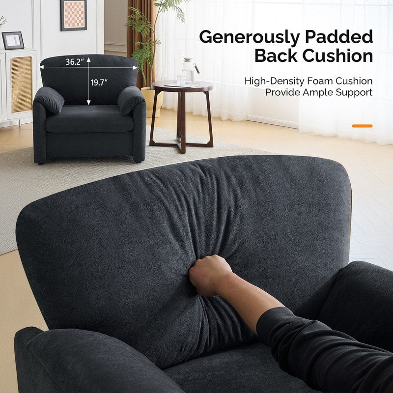 Fauteuil moderne à oreilles d'éléphant, accent décoratif, canapé confortable pour le salon et la chambre à coucher.