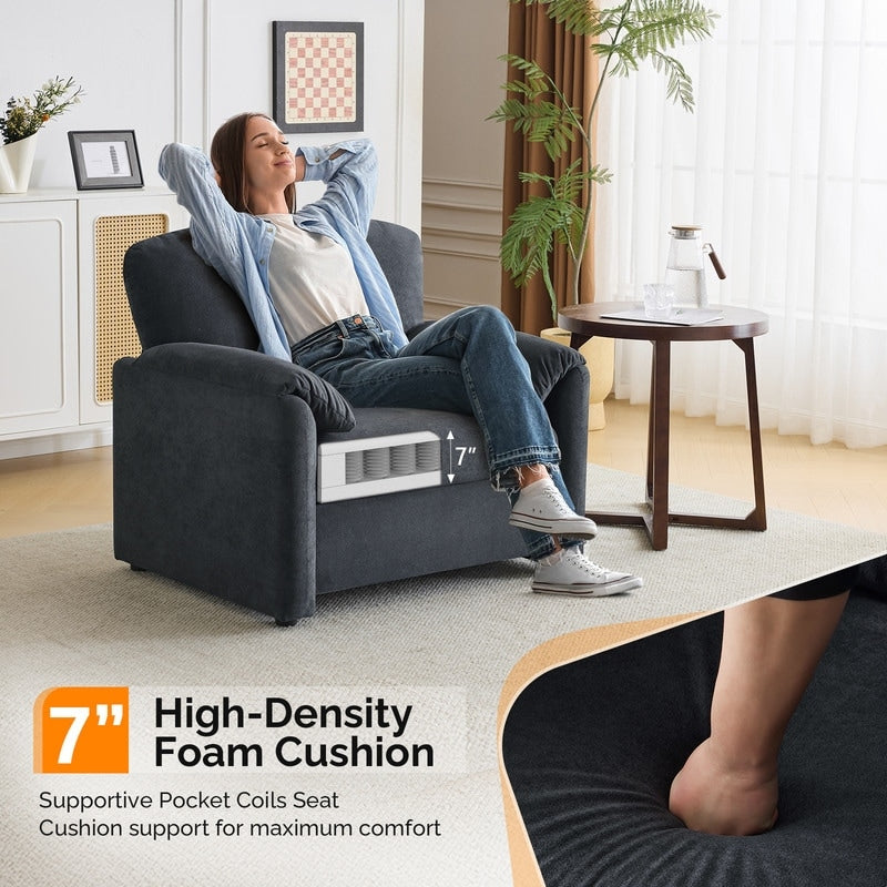 Fauteuil moderne à oreilles d'éléphant, accent décoratif, canapé confortable pour le salon et la chambre à coucher.