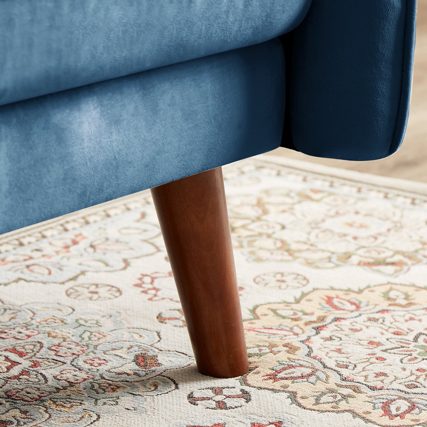 Canapé-lit futon moderne, canapé convertible avec pieds en bois coniques, 78,35 po de largeur, petit canapé à dossier divisé pour salon.