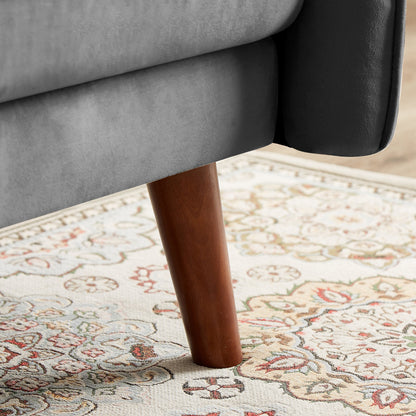 Canapé-lit futon moderne, canapé convertible avec pieds en bois coniques, 78,35 po de largeur, petit canapé à dossier divisé pour salon.