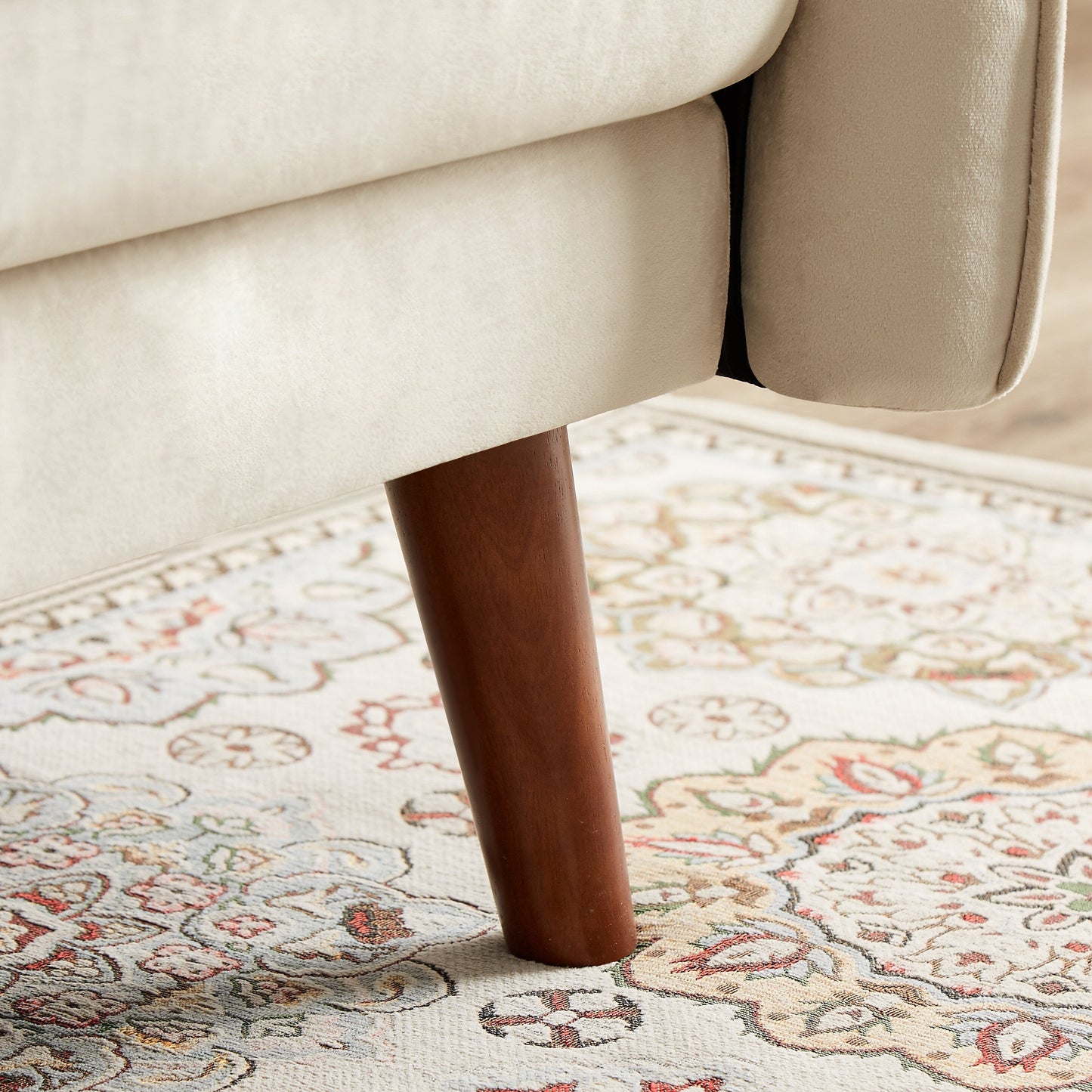 Canapé-lit futon moderne, canapé convertible avec pieds en bois coniques, 78,35 po de largeur, petit canapé à dossier divisé pour salon.