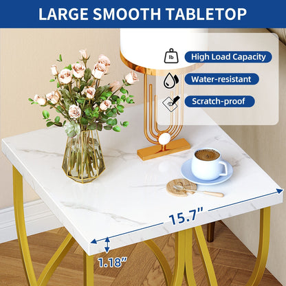 Modern Gold Console Sofa Table with Marbling Top for Entryway Hallway