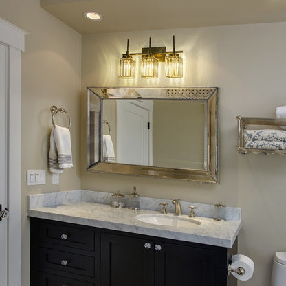 Applique murale moderne dorée à intensité variable, cylindre glamour, cristal, pour salle de bain, luminaire mural.