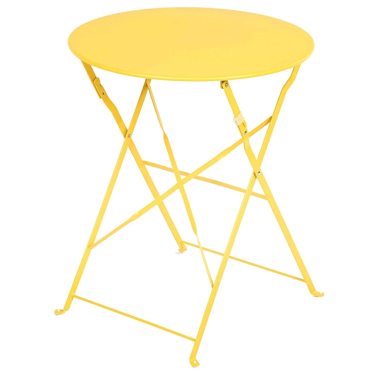 Ensemble de bistro pliable en métal 3 pièces, ensemble de conversation résistant aux intempéries pour l'intérieur et l'extérieur, pour patio, cour, jardin.