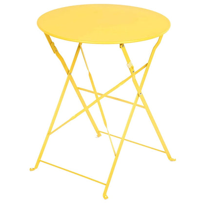 Ensemble de bistro pliable en métal 3 pièces, ensemble de conversation résistant aux intempéries pour l'intérieur et l'extérieur, pour patio, cour, jardin.