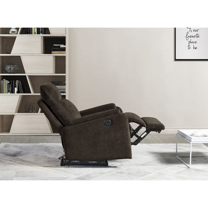 Fauteuil inclinable électrique moderne avec USB, soutien complet de la tête et du bas du dos.