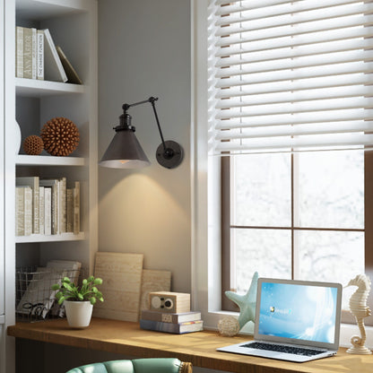 Ensemble de 2 appliques murales modernes à bras oscillant réglable, à brancher ou à câbler.