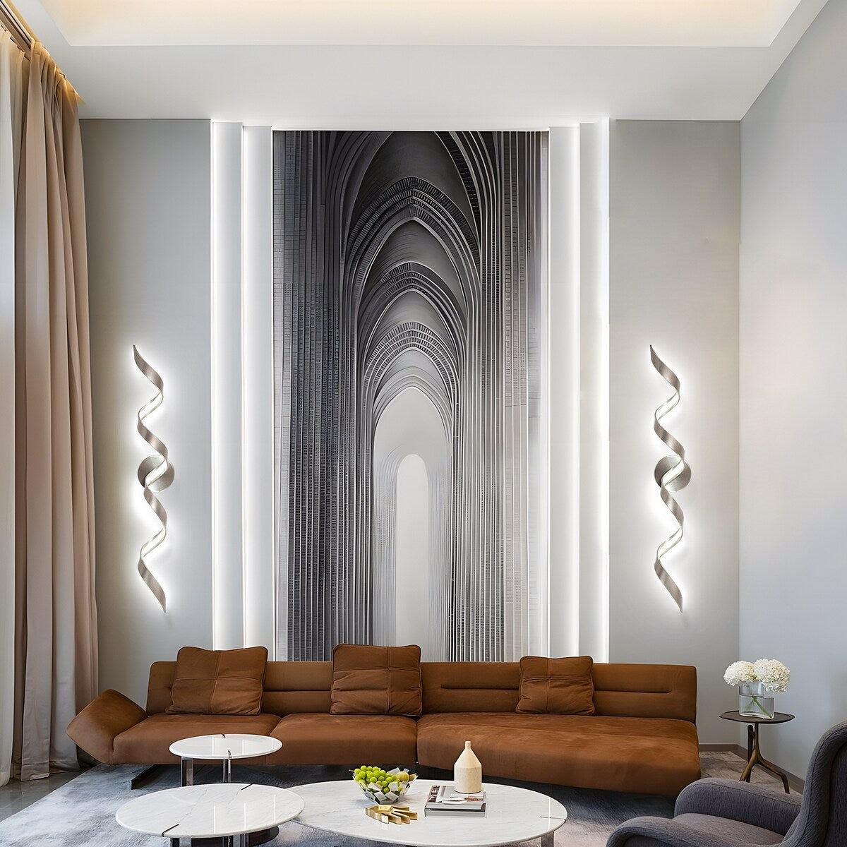 Modern Spiral Design LED Bathroom Vanity Light Dimmable Wall Light