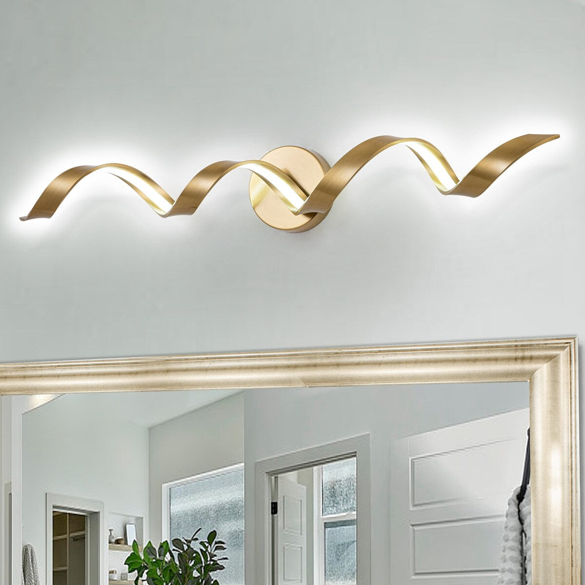 Modern Spiral Design LED Bathroom Vanity Light Dimmable Wall Light