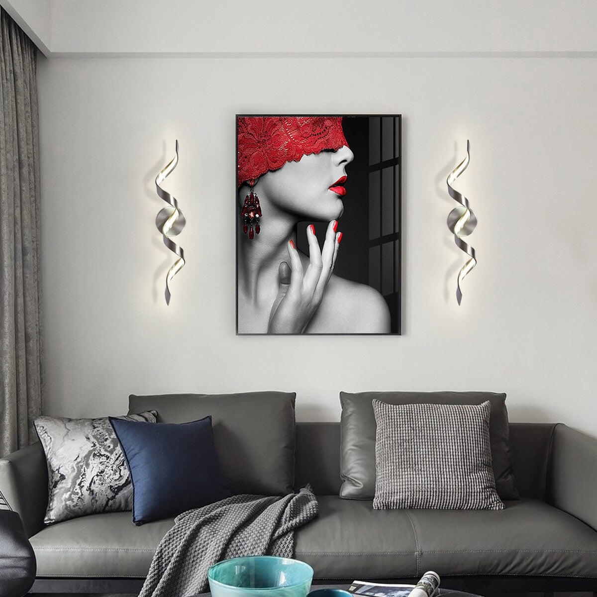 Modern Spiral Design LED Bathroom Vanity Light Dimmable Wall Light