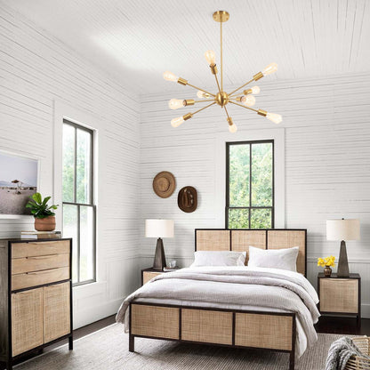 Modern Sputnik Chandelier 10-Light Adjustable Ceiling Light Fixture for Kitchen Dining Room Living Room Bedroom - N/A