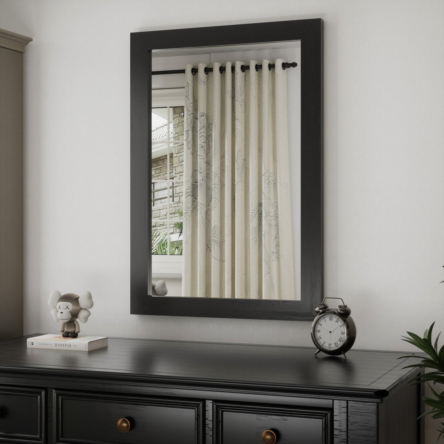 Modern Wall Mirrors, Rectangular Mirror with Wood Framed, Bathroom Mirror Barn Mirror Barn Door Mirror with Multi Size