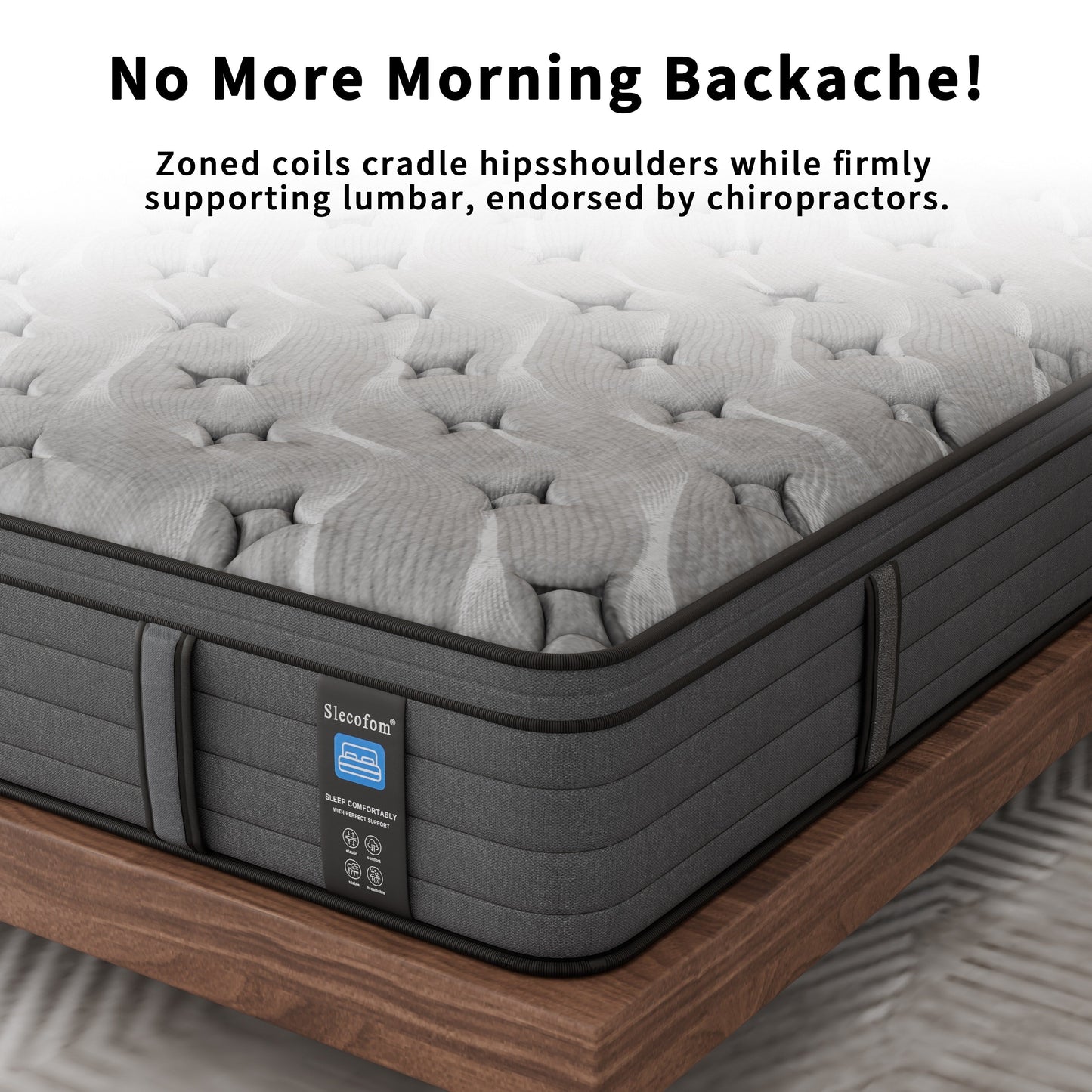 Modland Matelas hybride à ressorts ensachés de 35,5 cm (14 pouces) à sommier européen, densité moyenne, livré dans une boîte