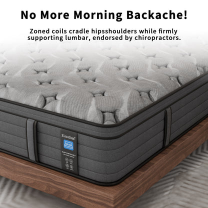 Modland Matelas hybride à ressorts ensachés de 35,5 cm (14 pouces) à sommier européen, densité moyenne, livré dans une boîte