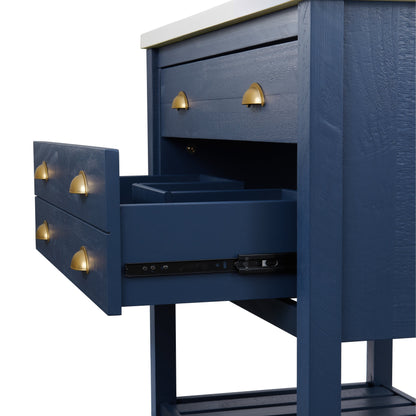 Meuble-lavabo de salle de bain simple Monterey 37, style farmhouse, avec plan de travail.