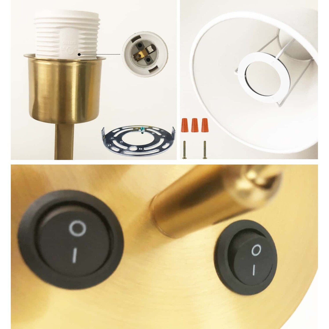 Ensemble de 2 appliques murales Morbihan, lampes murales en tissu avec port USB et interrupteur.