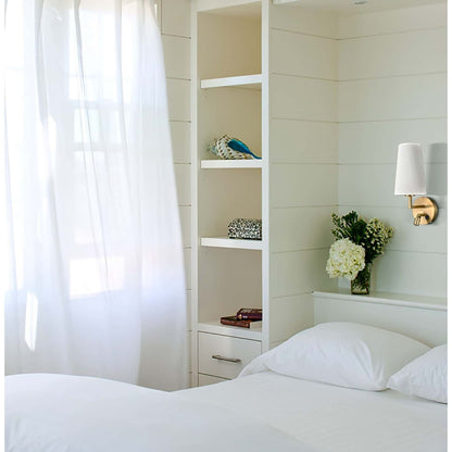 Ensemble de 2 appliques murales Morbihan, lampes murales en tissu avec port USB et interrupteur.