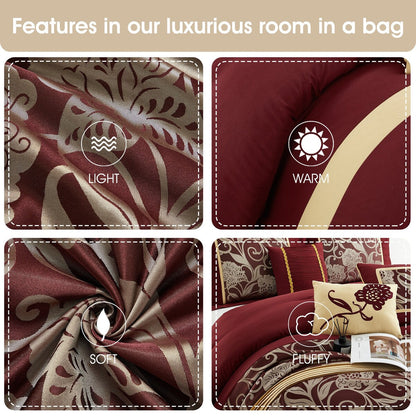 Ensemble de Couette Nanshing Brie 9 Pièces en Jacquard Floral