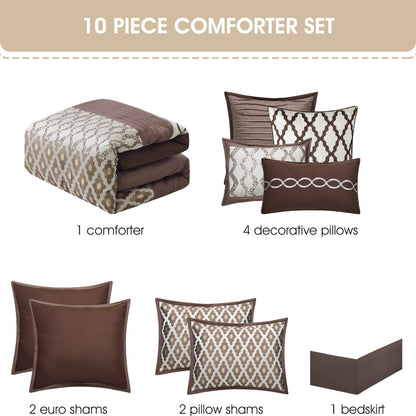 Nanshing Calvin Luxury10-Piece Geometric Comforter Set
