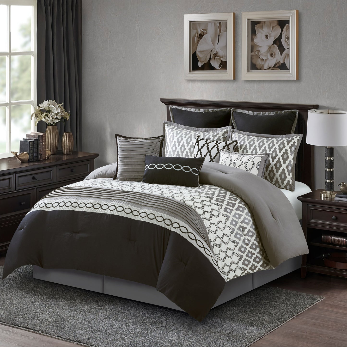 Nanshing Calvin Luxury10-Piece Geometric Comforter Set