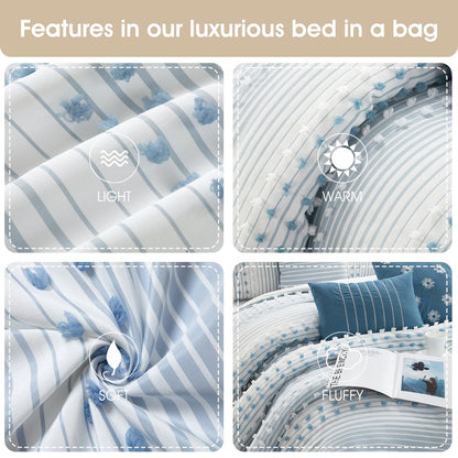 Nanshing Jessy Modern Striped 7 Piece Comforter Set