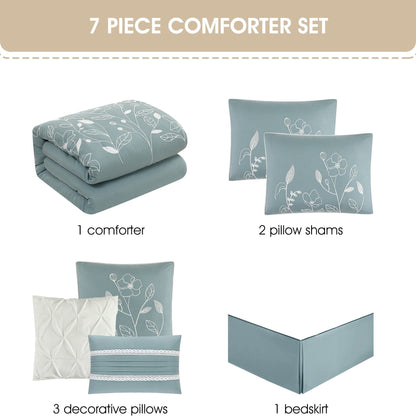 Ensemble de couette Nanshing Taylor 7 pièces à motifs floraux botaniques