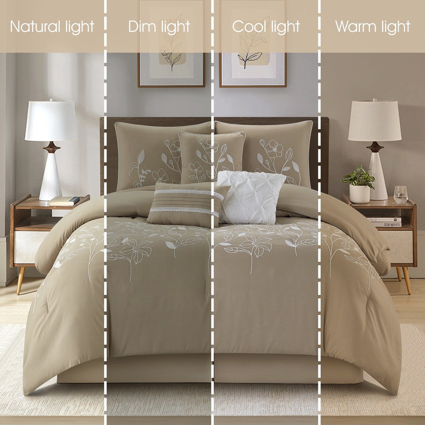 Ensemble de couette Nanshing Taylor 7 pièces à motifs floraux botaniques