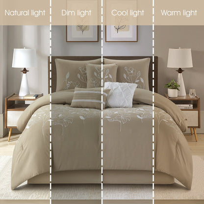 Ensemble de couette Nanshing Taylor 7 pièces à motifs floraux botaniques