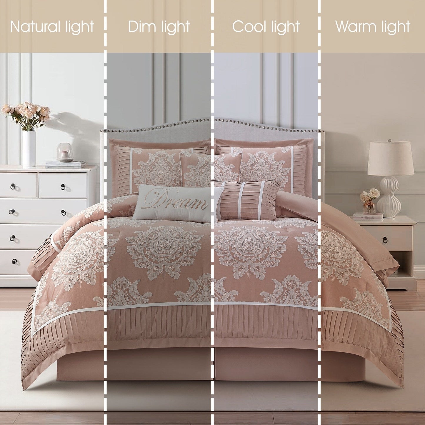 Ensemble de Couette Traditionnel Damassé 7 Pièces Nanshing Tiana