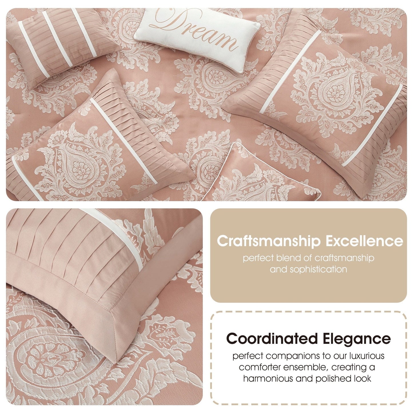 Ensemble de Couette Traditionnel Damassé 7 Pièces Nanshing Tiana