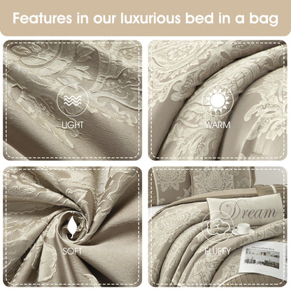 Ensemble de Couette Traditionnel Damassé 7 Pièces Nanshing Tiana