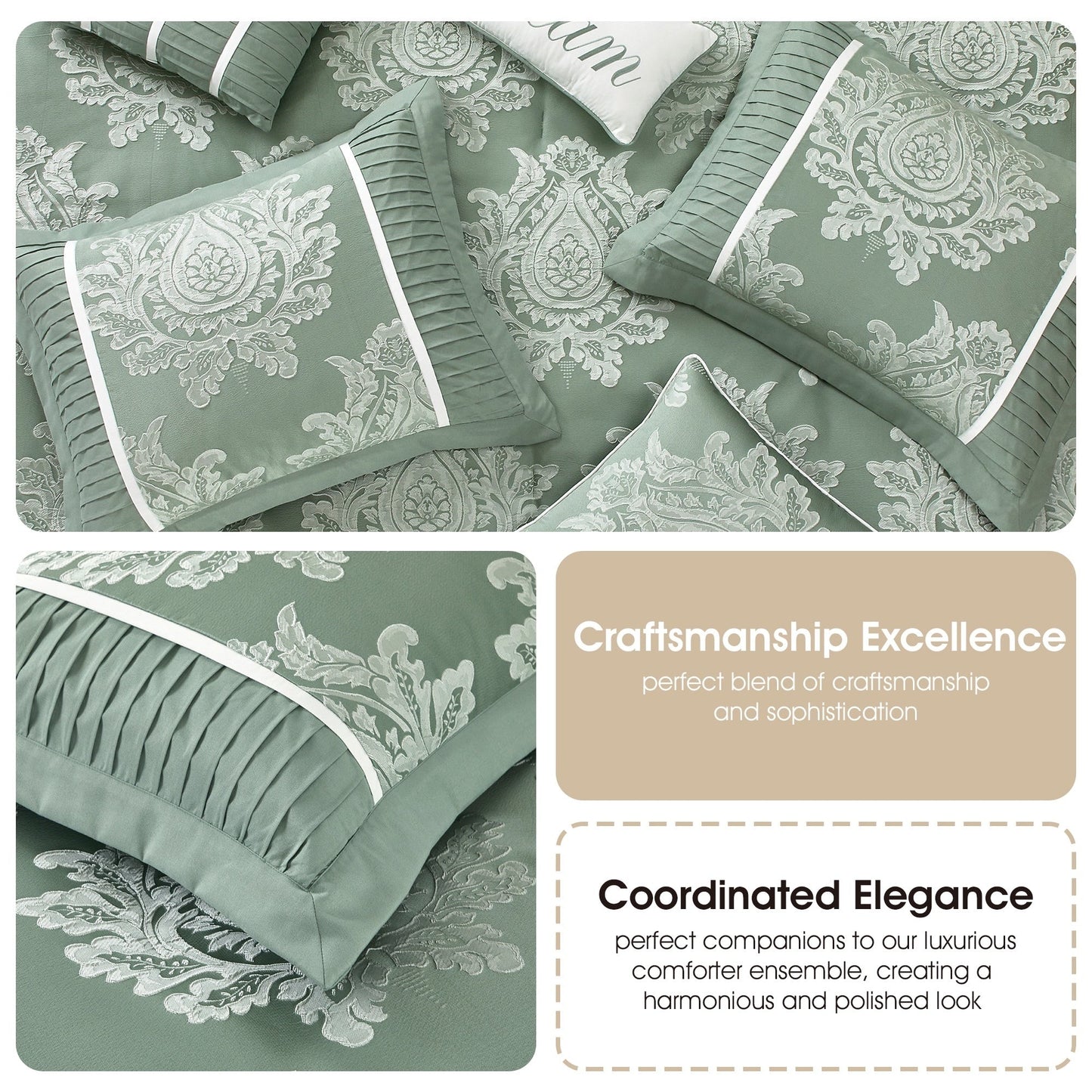 Ensemble de Couette Traditionnel Damassé 7 Pièces Nanshing Tiana