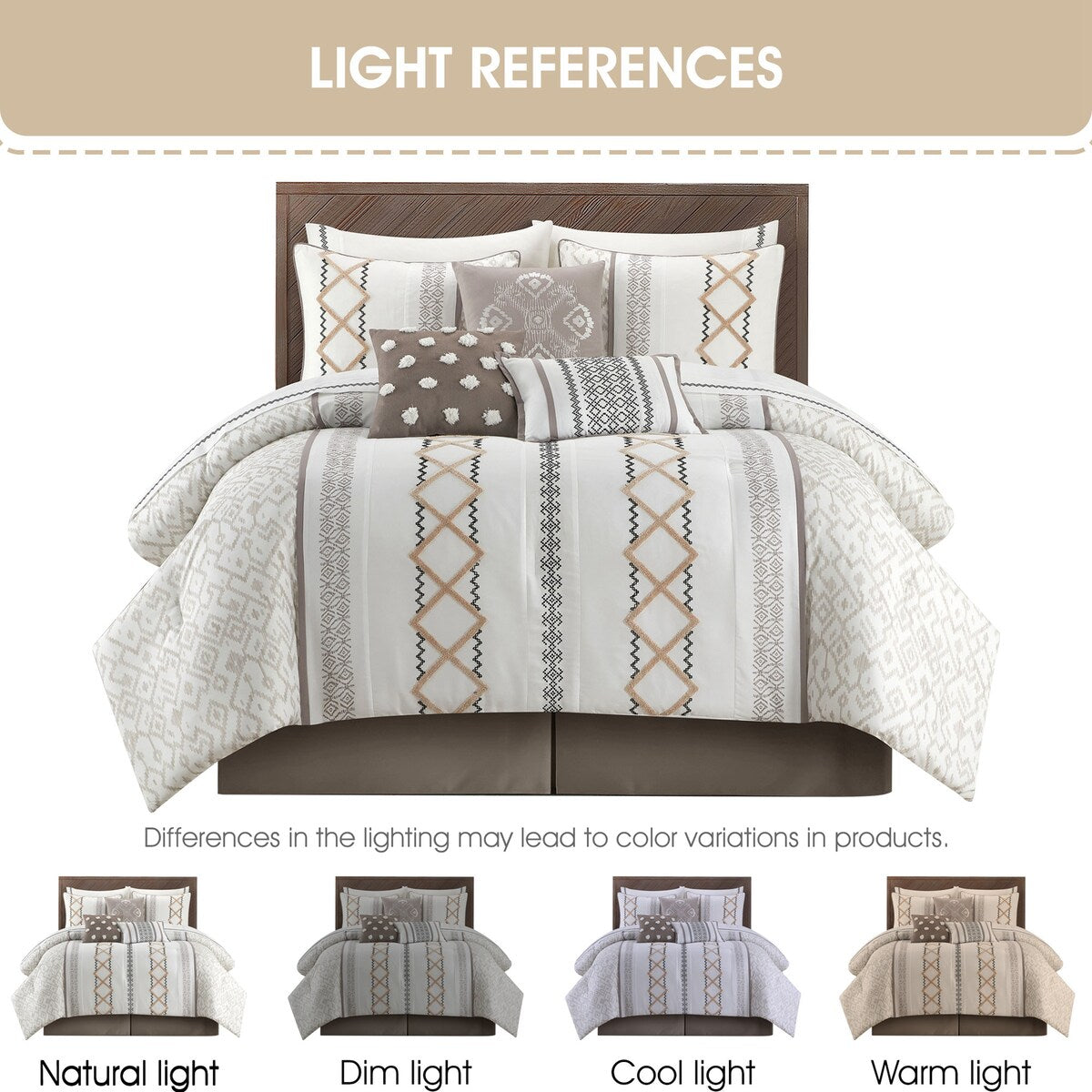 Ensemble de Couette Nanshing Trina 15 Pièces Brodé Bohème