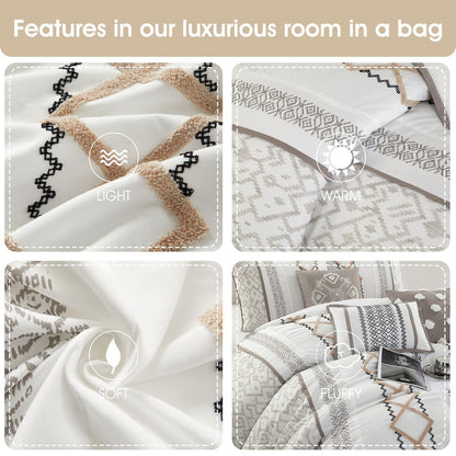 Ensemble de Couette Nanshing Trina 15 Pièces Brodé Bohème