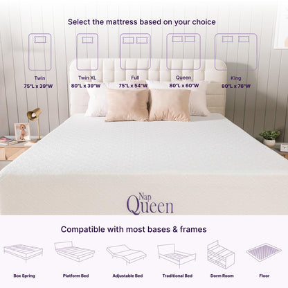 Matelas en mousse à mémoire de forme avec gel de refroidissement NapQueen Elizabeth 10