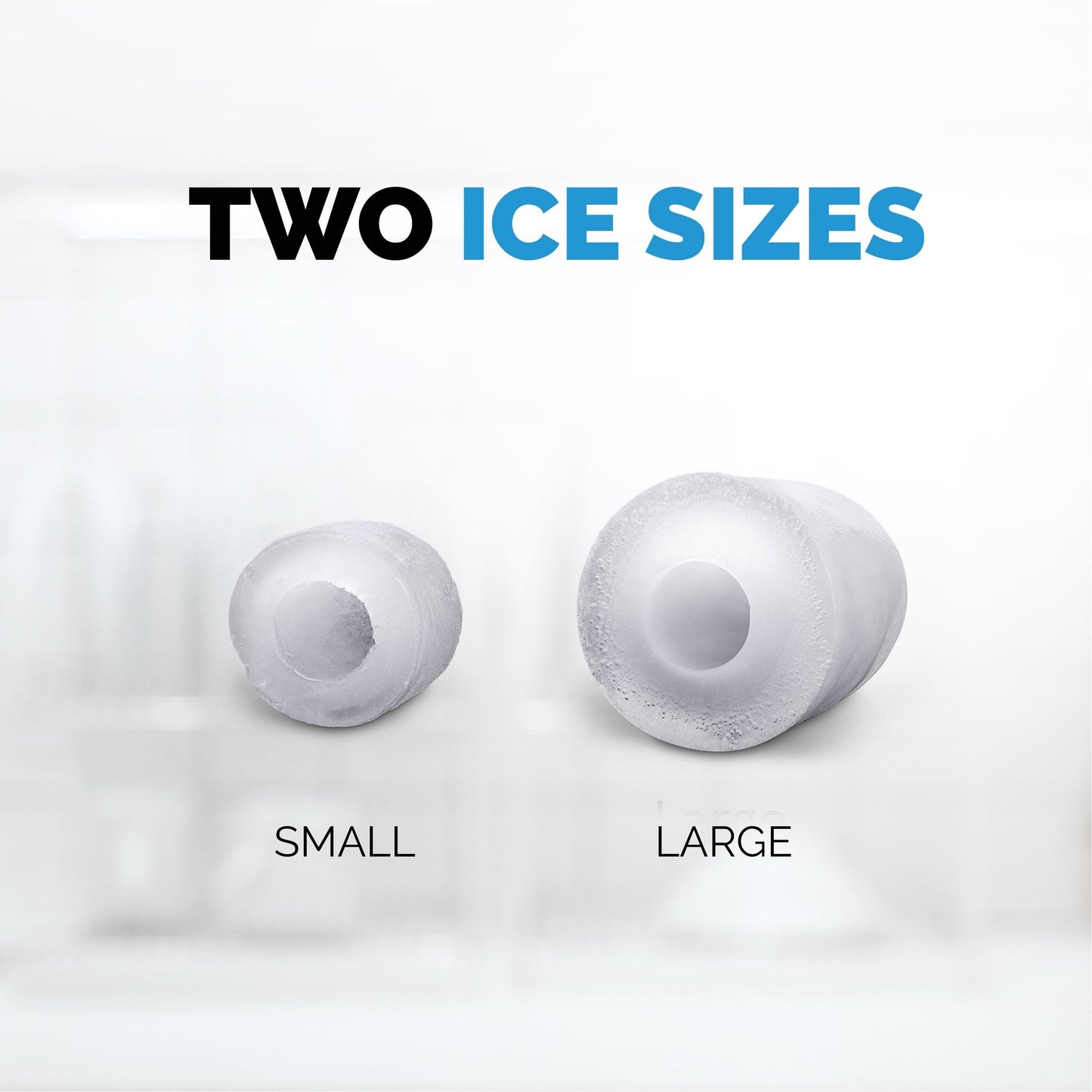 Fabrique de glace de comptoir Newair 26 lbs, portable et légère, commandes intuitives, taille de glace grande ou petite, pièces sans BPA.