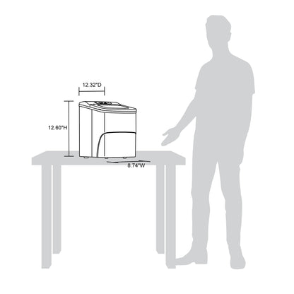 Fabrique de glace de comptoir Newair 26 lbs, portable et légère, commandes intuitives, taille de glace grande ou petite, pièces sans BPA.