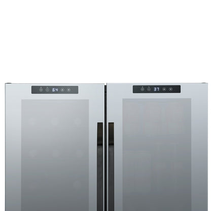 Réfrigérateur à vin et boissons Newair, 18 bouteilles et 59 canettes, double zone de température, autoportant, contrôle numérique de la température