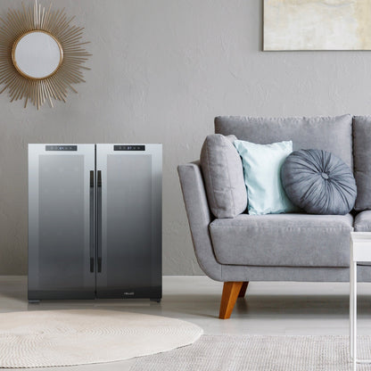 Réfrigérateur à vin et boissons Newair, 18 bouteilles et 59 canettes, double zone de température, autoportant, contrôle numérique de la température