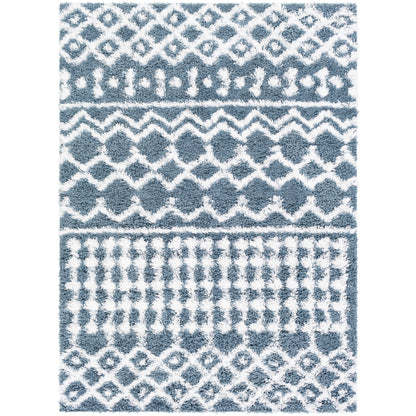 Livabliss Newton Geometric Moroccan Trellis Shag Area Rug