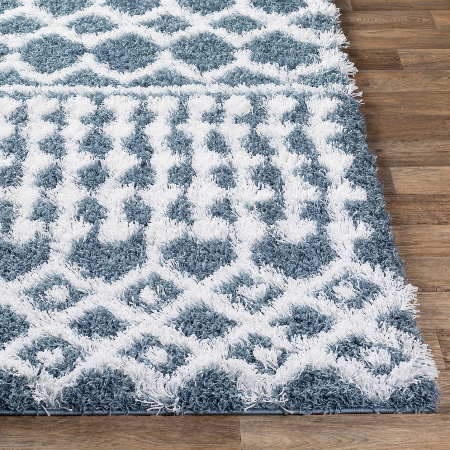 Livabliss Newton Geometric Moroccan Trellis Shag Area Rug