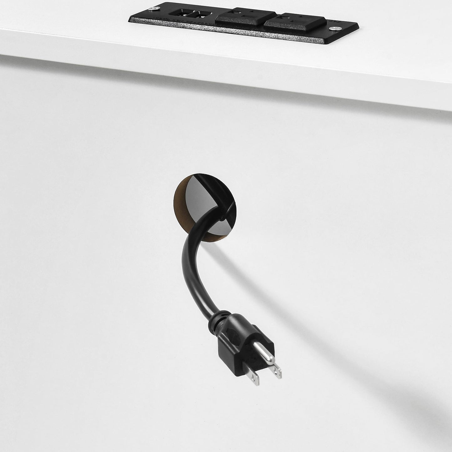 Ensemble de 2 tables de chevet avec station de recharge, table d'appoint avec 2 tiroirs, ports USB et prises électriques, pour lit.