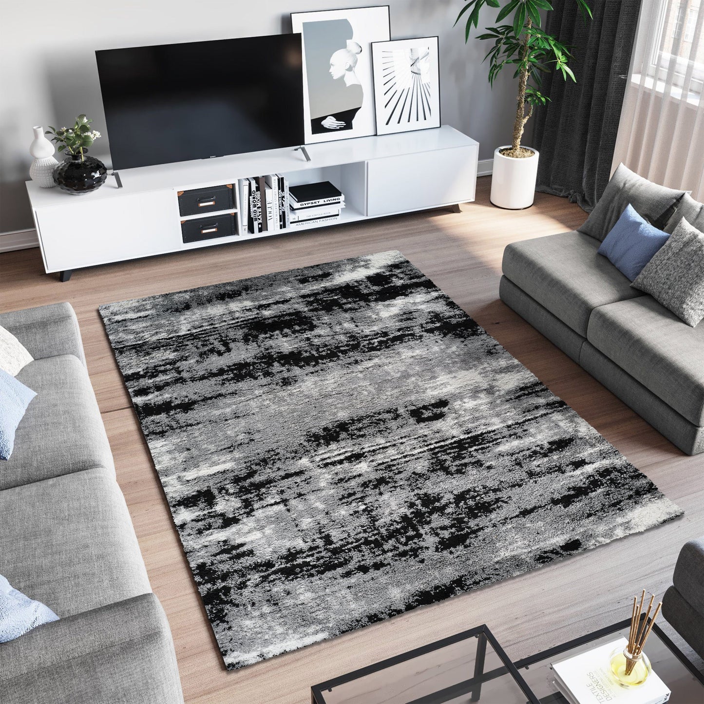 Noori Rug Lux Madison Abstract 2-Inch Shag Area Rug