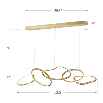 Luminaire suspendu LED en acier inoxydable noir, style nordique, pour salle à manger.