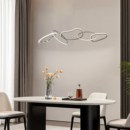 Luminaire suspendu LED en acier inoxydable noir, style nordique, pour salle à manger.