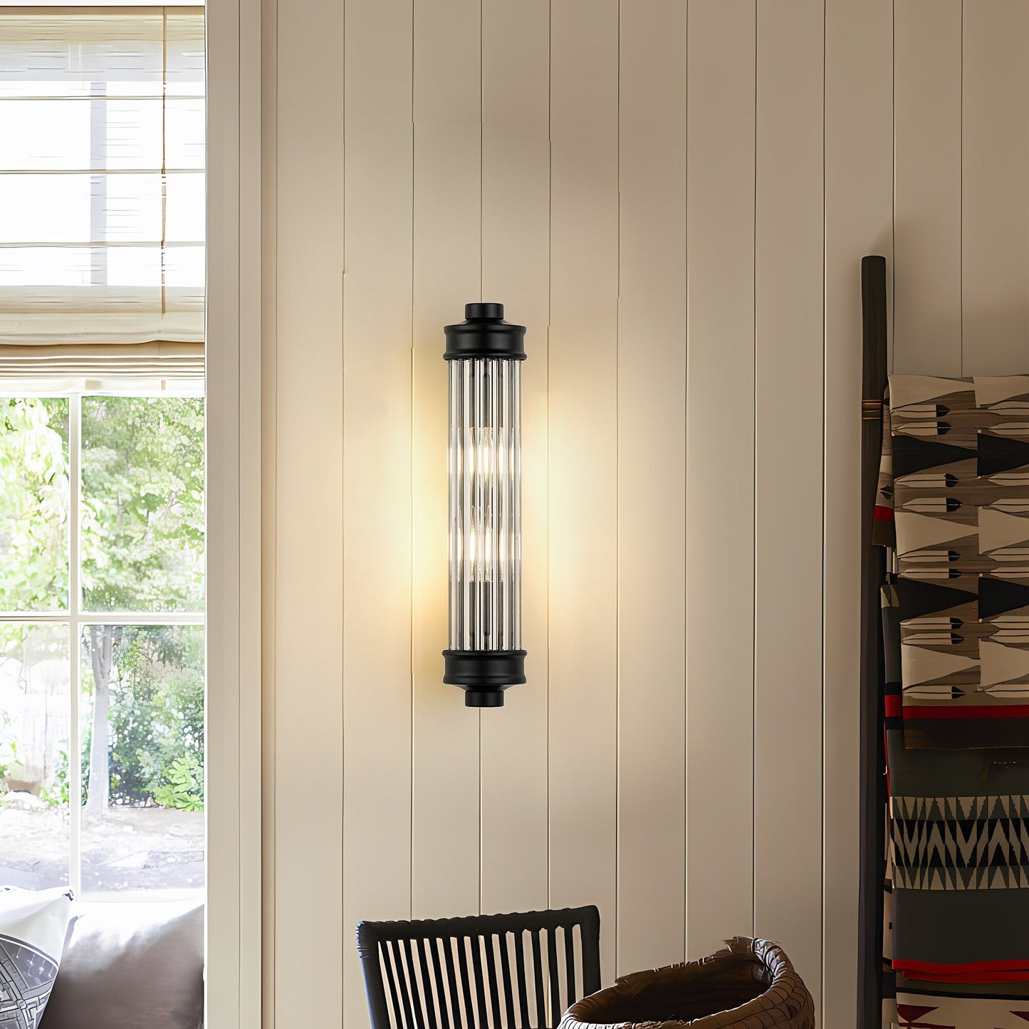 Nordic Postmodern Wall Sconce, European Wall Light in Simple Vintage Glass Crystal
