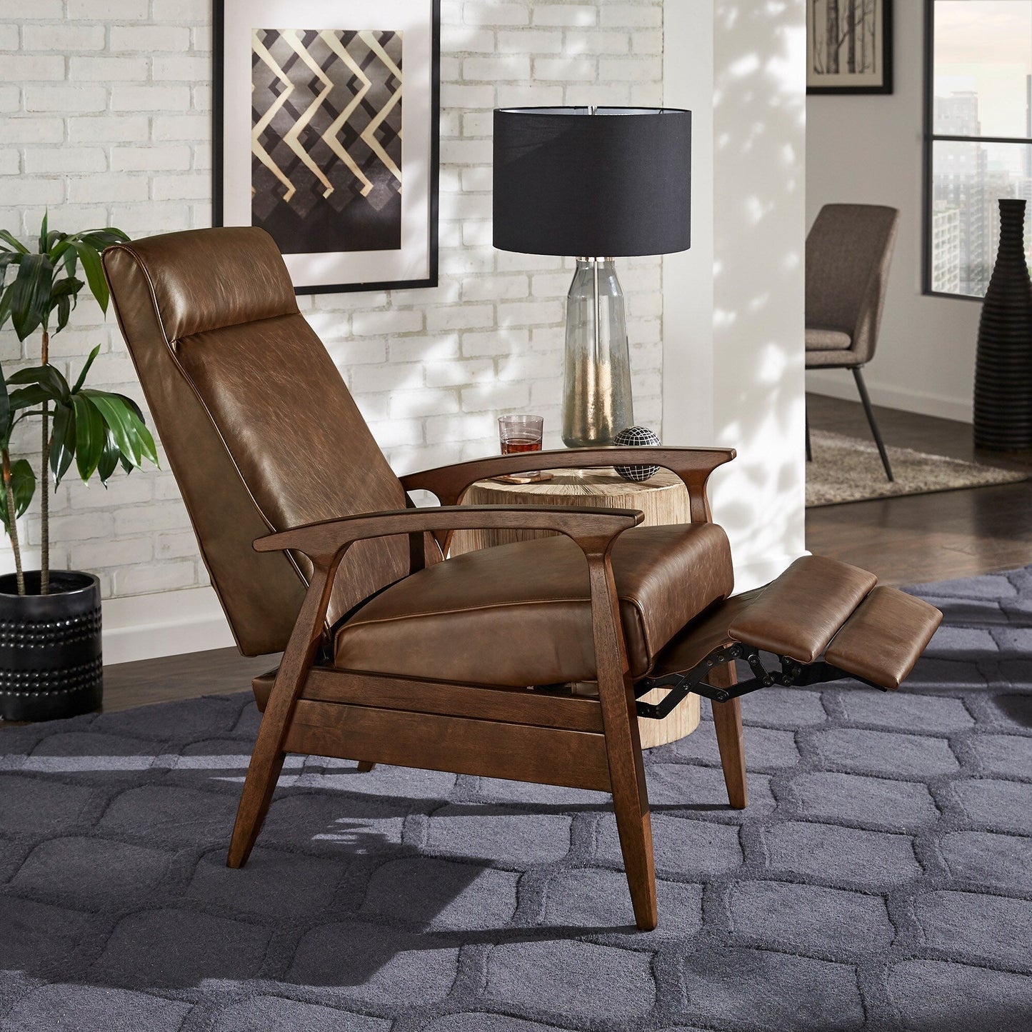 Fauteuil inclinable Notker de 65 cm de large, style milieu de siècle, par iNSPIRE Q Modern